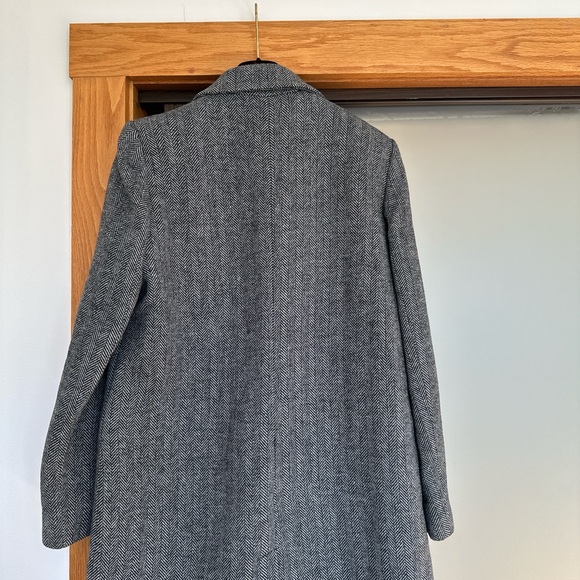 NWOT Wool Herringbone Overcoat - Picture 2 of 9